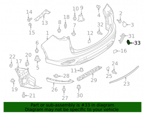 Lower right rear bumper cap for Mazda CX-9 16-23