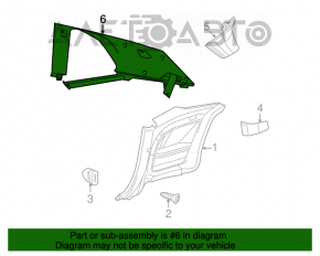 Right rear pillar trim for Dodge Challenger 09-14 black
