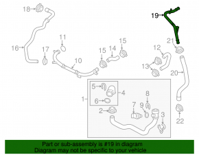 Coolant pipe VW Jetta 11-13 USA TDI