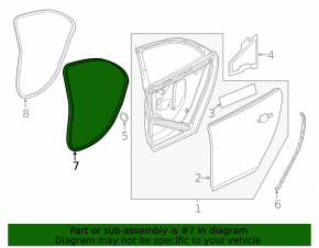 Door seal rear right Chevrolet Malibu 13-15