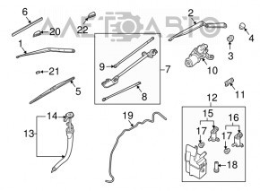 Windscreen wiper linkage with motor Nissan 350z