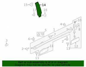 Door trim side front left VW CC 08-17 central pillar