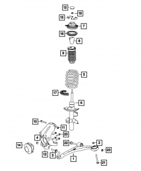 Lower control arm front right Dodge Dart 13-16