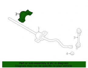 Rear stabilizer mounting bracket right Lexus IS 14-24