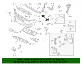 Front bumper parking sensor ring right Audi Q7 4L 10-15 inner, off road pkg, gloss black