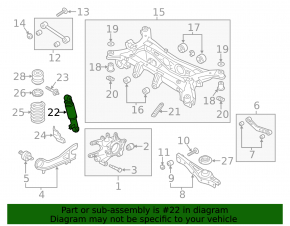 Shock absorber rear left Kia Sorento 10-15 AWD