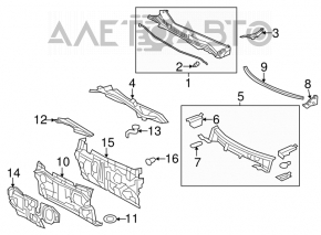 Plastic windshield wiper grille for Toyota Avalon 13-18