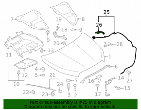 Subaru Ascent 19-26 Hood Release Cable