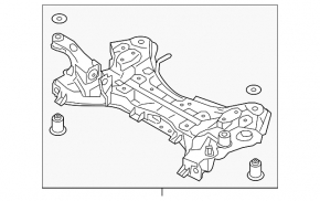 Front subframe Kia Sorento 10-15 2.4 brackets are dented