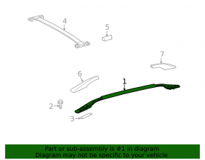 Right roof rail for Lexus RX350 RX450h 10-15 without caps