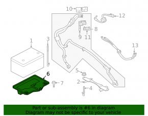 Battery tray Infiniti G25 G35 G37 4d 06-14