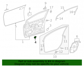 Door seal side rear left Toyota Prius 50 Prime 17-19