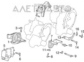 Engine mount bracket left Fiat 500 12-17 MKPP