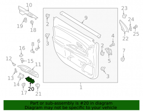 Front left window lift control for Mitsubishi Outlander 14-16 with trim