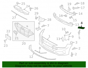 Front bumper mount on the wing left Hyundai Elantra AD 19-20