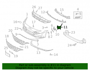 Front left bumper air duct Hyundai Elantra 21-23 Limited