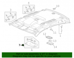 Driver's visor mounting hook Honda Accord 13-15 gray