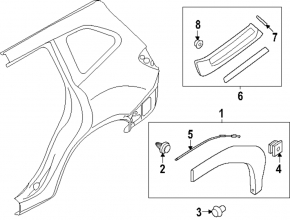 Subaru Forester 2025-2026 rear right fender arch trim
