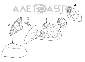 Side mirror right Nissan Leaf 18-22