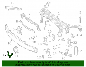 Front bumper reinforcement bumper stop bracket right Mercedes C-class W205 15-21