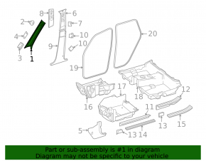 Front pillar trim left upper Mercedes GLC 16-22 beige