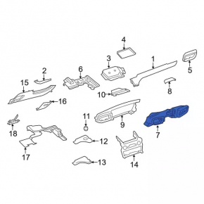 Front panel air duct deflector trim central Ford Explorer 20-24 black with chrome, scratches