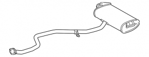 Rear muffler with barrel for Lexus CT200h 11-17