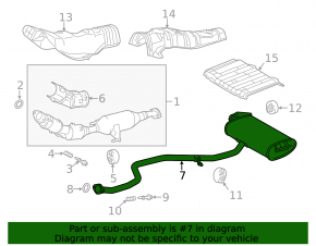 Rear muffler with barrel for Lexus CT200h 11-17