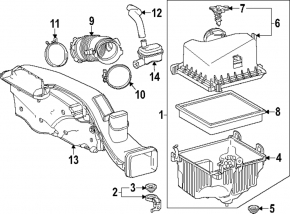 Air filter housing Lexus ES250 21- complete