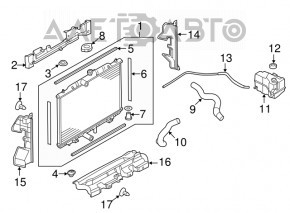 Radiator deflector left Nissan Rogue 17-