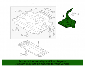Front right fender liner for Audi A7 12-15