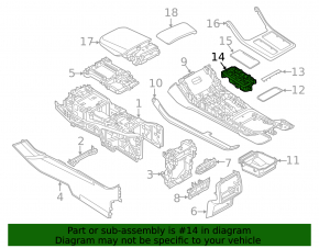 Audi Q8 19-20 center console cup holders