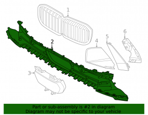 BMW X7 G07 19-25 2023-25 front bumper lower grille