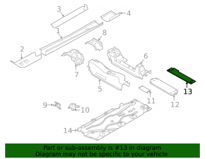 Rear center tunnel strut BMW X1 F48 16-22