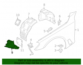 Front left lower fender liner BMW 7 G11 G12 21-22 rest