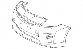 Bare front bumper Toyota Prius 30 10-15 for LED