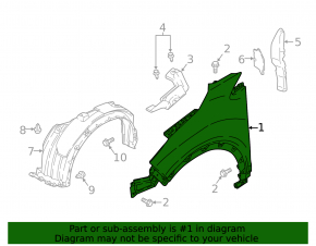 Front left wing Mitsubishi Eclipse Cross 18- graphite U17