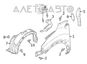 Front left wing Mitsubishi Eclipse Cross 18- graphite U17