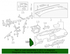 Left side trim panel for Toyota Prius 50 Prime 16-22 black