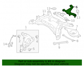 Upper rear right arm Infiniti G25 G35 G37 4d 06-14 S/B for replacement