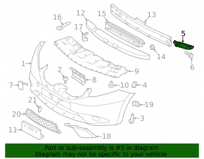 Front Bumper Mount Left Nissan Versa Note 13-19