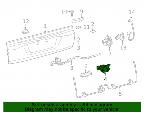 Lower right tailgate hinge for Lexus LX570 08-21