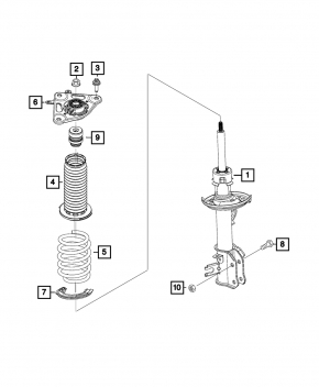 Rear left shock absorber Jeep Compass 17-21 Trailhawk