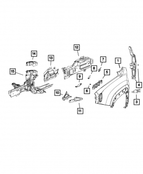 Quarter front right Jeep Renegade 15-23