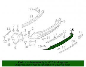 Nissan Rogue 21-21 rear bumper lip black US built, structure