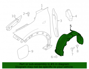 Front left fender liner Kia Niro 23- HEV, PHEV