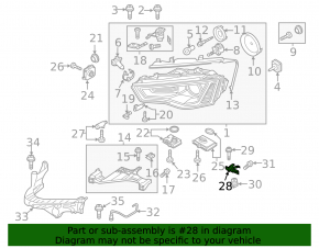Left headlight mounting bracket Audi A4 B8 13-16