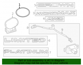 Toyota Camry 25-26 trunk lid emblem