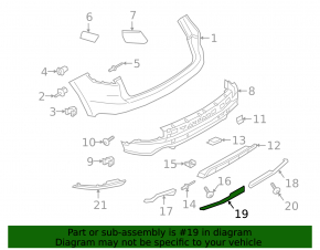 Lower left rear bumper trim for Porsche Cayenne 19-26, towbar-mounted, Base