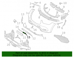 Right front bumper trim for Mercedes X167 GLS 450 20-26